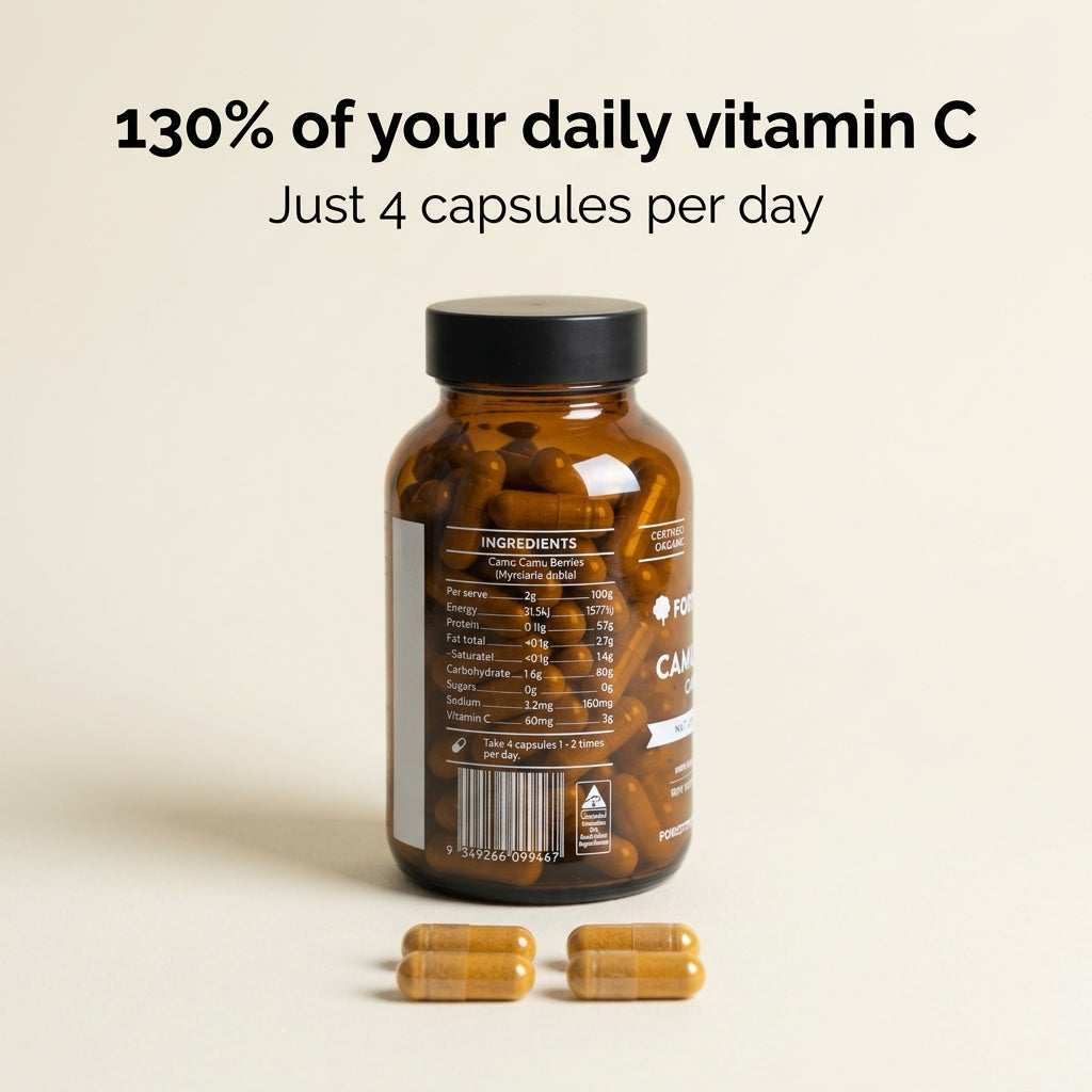 Certified Organic Camu Camu Berry Capsules - High in Vitamin C