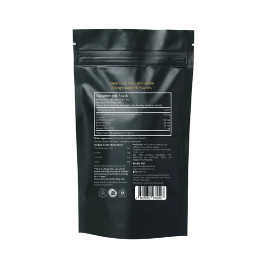 Black supplement package with label on a light gray background
