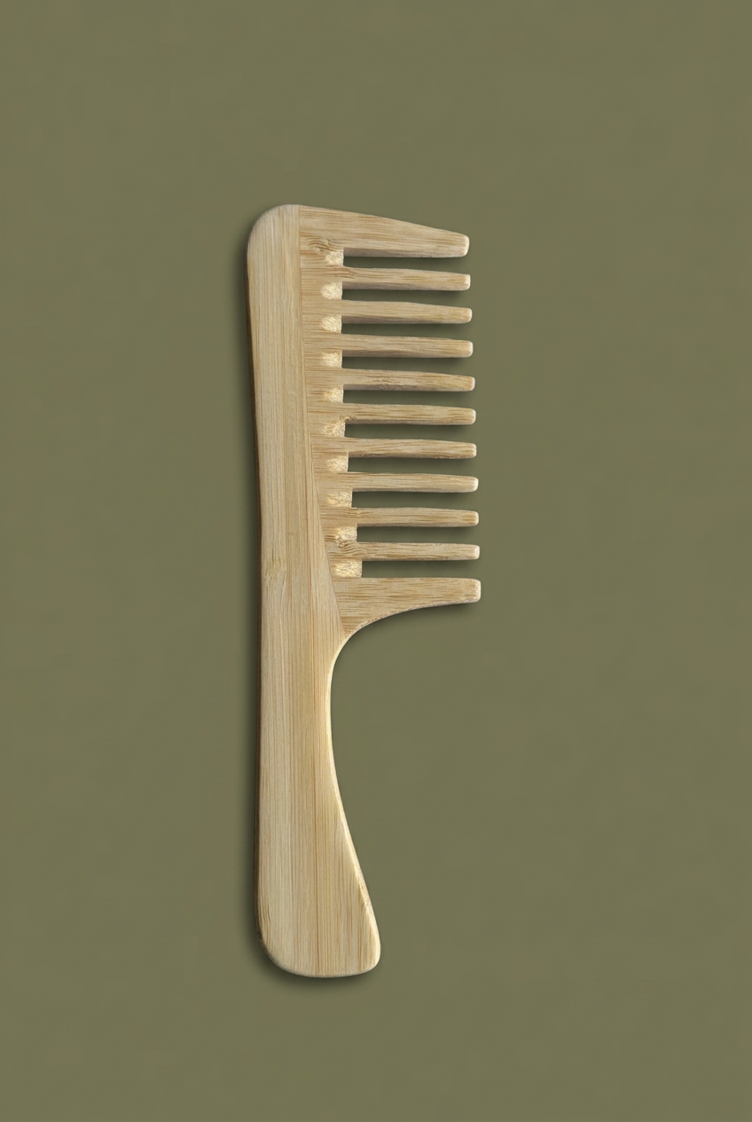 Wide tooth comb on olive